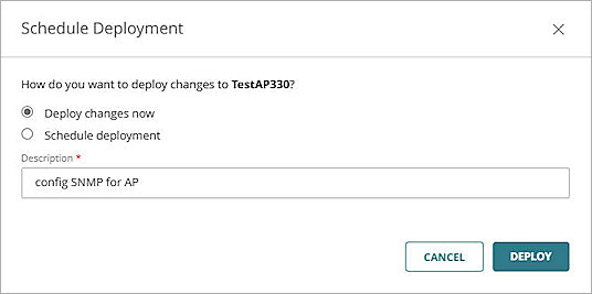 Screenshot of WatchGuard Cloud, choose deployment schedule